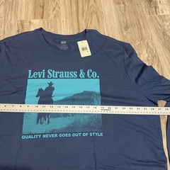 Levi’s Men’s Size 2XL Long Sleeve Tee Blue Western Graphic Cowboy Mesa Relaxed
