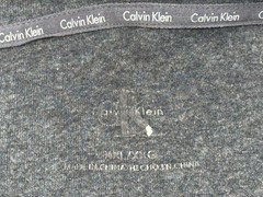 Calvin Klein Cotton Pullover Drawstring Hoodie Mens Gray 2XL