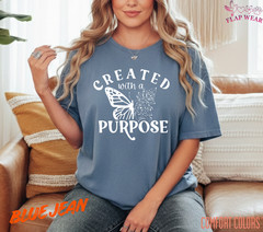 Unisex Created With A Purpose T-Shirt, Men T shirt,Women T shirt Gift Christian