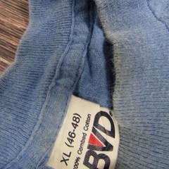 Vintage BVD Shirt Mens XL Blue Pocket Single Stitch Made in USA 90s T-Shirt Tee