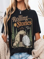 Rolling Christian T-Shirt, Stones Easter Clothing, Jesus Christ Shirt