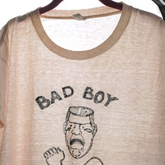 Vintage 60s Bad Boy Vince T Shirt Mens XL White Brent Montgomery Ward Thin Punk