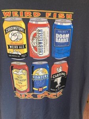 MENS ORIGINAL WEIRD FISH T SHIRT–SIX PACK. LARGE SIZE.