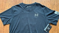 UNDER ARMOUR Freedom Flag T-Shirt Size: ( XL) Black White USA