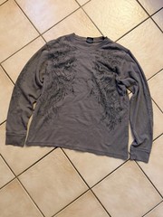 ECKO Men’s L/XL Gray Long Sleeve Crew Neck Graphic Print Knit T-Shirt