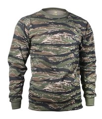 Rothco Tiger Stripe Camo MENS Long Sleeve Tactical Military T-Shirt S TO 4X