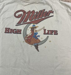 Tee Luv Miller High Life Tan T Shirt Size Large