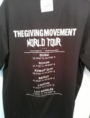 Black THE GIVING MOVEMENT 2022 World Tour T Shirt XL UAE Exercise Poly/Spandex