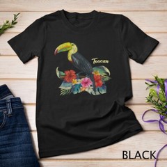 Retro Style Summer Tropical Flowers Leaf Birds Beach Toucans Unisex T-shirt