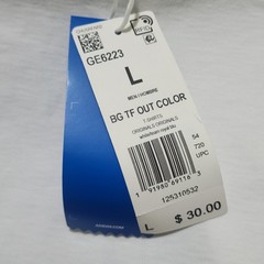 NWT Adidas Mens Originals Big Trefoil Out Color T-Shirt White/Team Royal Blue LG