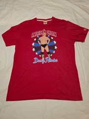 Homage WWE American Dream Dusty Rhodes Red Heather Soft T-Shirt Sz Large Exc
