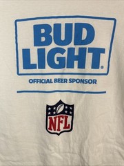 Bud Light Official Beer Sponsor NFL Short Sleeve T-Shirt Men’s Large White