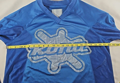 Kona Classic Athletic V-neck Jersey Graphic Print Mesh insets Long Sleeve Small