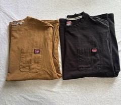 Wrangler Workwear Pocket Tee 2-Pack XL Black Camel Utility Essentials