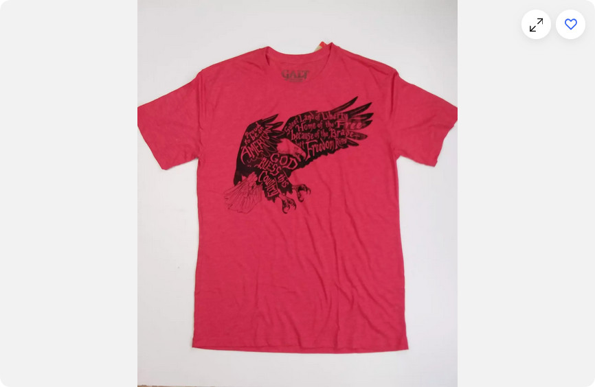 GALT Men’s Graphic Tee Shirt (Red, Large) NWT