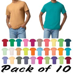 Gildan Mens Heavy 100% Cotton (Pack Of 10) Bulk Plain Adult T-Shirt Tee 5000