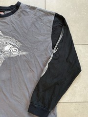 Vintage Harley Davison Two Tone Tribal Motorcycle Biker Long Sleeve Tee Shirt XL