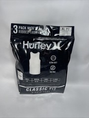 Hurley ~ Men’s 3-Pack Ribbed Tank Cotton Blend Tag Free White ~ XL (46-48)