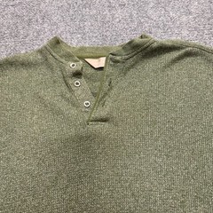 VTG Henley Pullover Long-Sleeve T-shirt Men’s L Taylor Henry Green Cotton Y2K