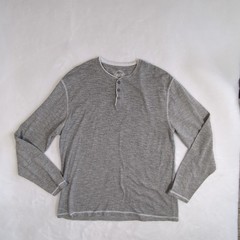 BKE Buckle Henley Shirt Mens XL Grey Pullover Long Sleeve Marled Active Casual