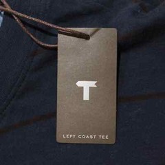 Left Coast Tee NWD Long Sleeve Reversible Henley T-Shirt Size M in Blue Cotton