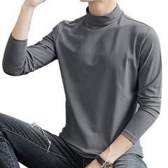 Mens Casual Half Turtleneck Long Sleeve Pullover Activewear T Shirt Tops