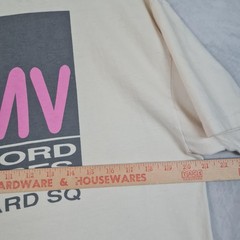 Vntg HMV Boston Shirt Mens Large White Harvard Square Record Store Single Stitch