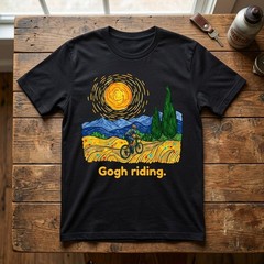 Funny Van Gogh Riding Bicycle Cycling Art Lover Unisex T-Shirt
