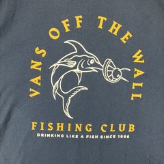 Vans Sailfish Graphic T Shirt Mens XL Navy Blue Custom Fit Skateboarding Fishing