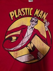 Plastic Man Distressed Red Soft T-Shirt Sz Large DC Comics Excellent