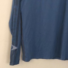 Gerry Blue athletic workout running performance T-Shirt long sleeve crewneck SM