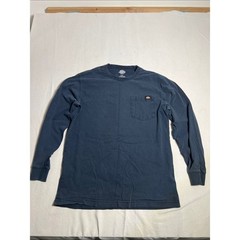 Dickies Navy Long-Sleeve Pocket Tee – Crewneck Work Shirt