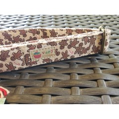 Christmas Dog Collar Gingerbread Man Brown Organic Cotton 15-24″ Large Handmade