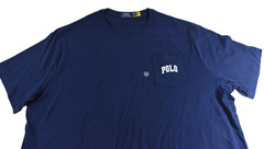 Polo Ralph Lauren Mens T-Shirt New 2XB Navy Blue Crew NeckBack Graphic Polo Bear