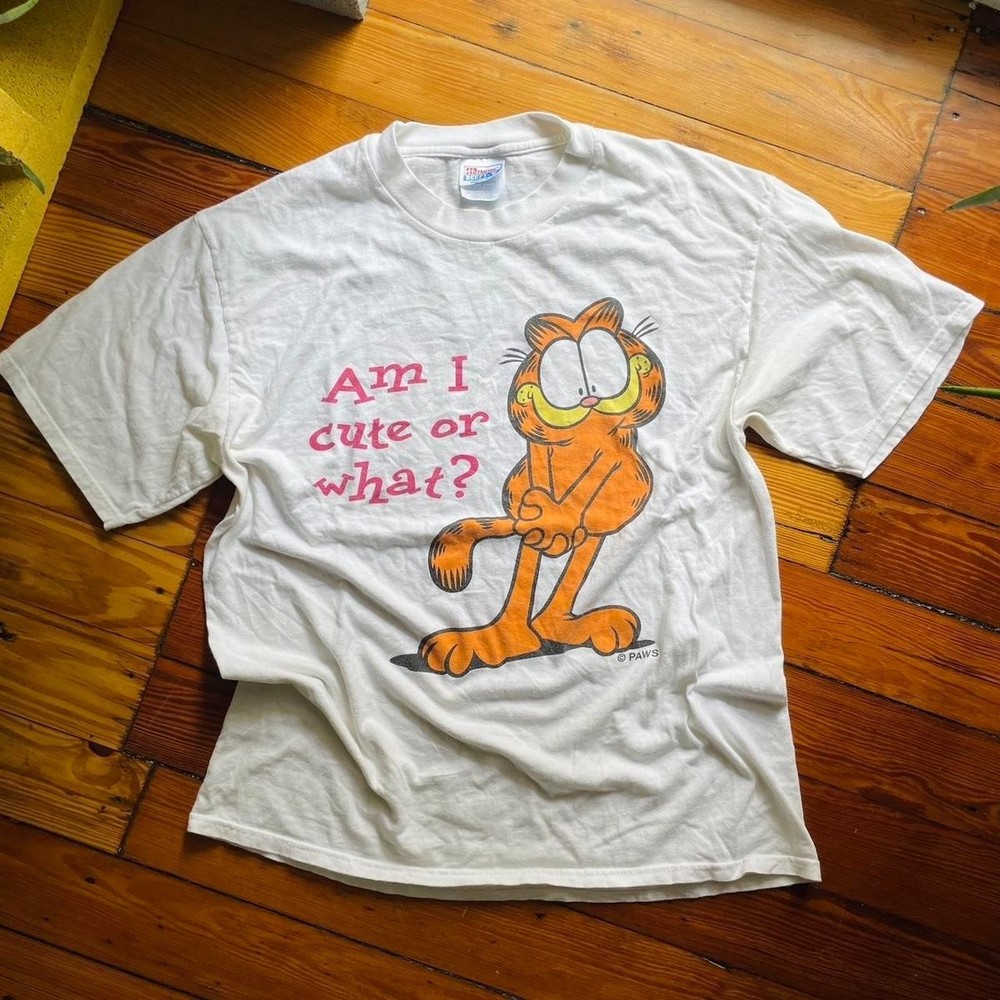 “Am I cute or what?” Cat Cartoon Retro Unisex T-shirt S-5XL