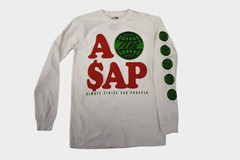 ASAP A$AP Ferg Mens Always Strive & Prosper White Long Sleeve Shirt New S, M, XL