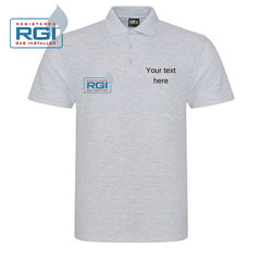 RGI Gas Safe polo plumber boiler fitter work wear, embroidered polo shirt