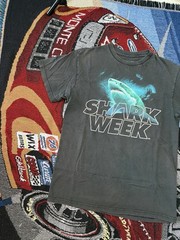 Discovery Channel Shark Week Shirt Black Men Medium Great White Shark 2011