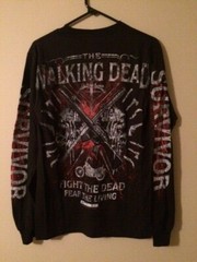 The Walking Dead Long Sleeve Survivor Black T-shirt Official License NEW
