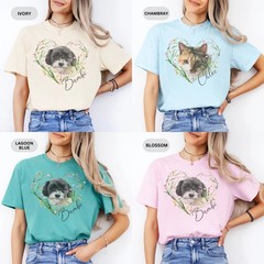 Custom Pet Portrait Comfort Tee Personalized Dog Cat Photo