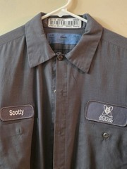 Vintage Cintas Men’s Shirt L Workwear Work Uniform Patch Scotty Actual Brewing