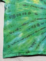 Handmade Tie Dye Radial Spiral Pattern Green Yellow XL Shirt 23″ W X 28″ L