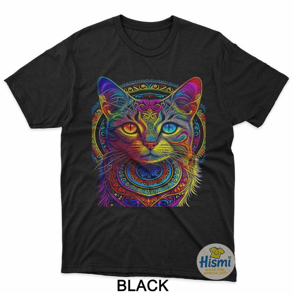Funny Cat Colorful Mandala Pet Lover T-Shirt