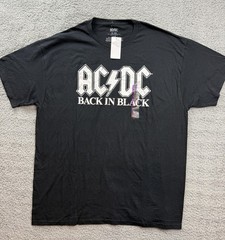 AC/DC Back In Black Shirt Mens XL Black Band Rock Graphic Tee Athletic Fit Music