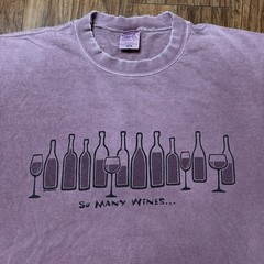Vintage Wine Dyed T Shirt Size Medium Y2K Crazy Shirts So Many Wines Alcohol Tee