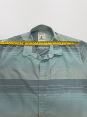 Polo Mens Shirt Light Blue Striped Cotton Button Up Logo XL Regular