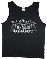 Men’s tank top 2nd amendment gun rights decal design sleeveless tee muscle shirt