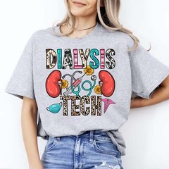Dialysis tech T-Shirt gift Kidney Dialysis technician Unisex Tee Sand White Spor