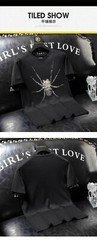 New Fashion Spider Rhinestones Summer Short Sleeve Luxury Men Streetwear T-Shirt
