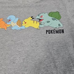 Pokémon T-Shirt Adults L Gray Graphic Pikachu Charmander Print See Measurements